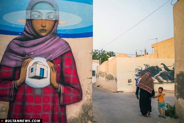 روستایی در تونس پذیرای هنر خیابانی(+عکس)