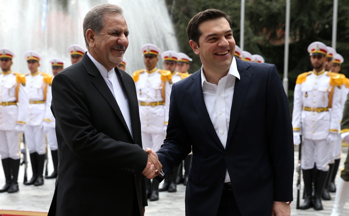 استقبال رسمی جهانگیری از نخست وزیر یونان