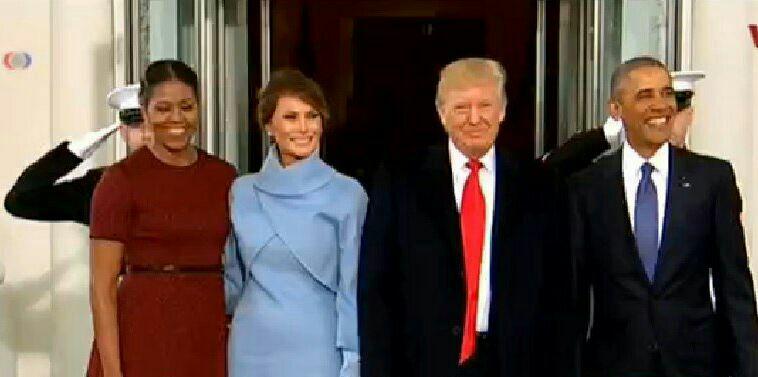 تحلیف ترامپ: ترامپ و همسرش با استقبال اوباما و میشل به کاخ سفید رفتند/ کنگره در انتظار تحلیف
