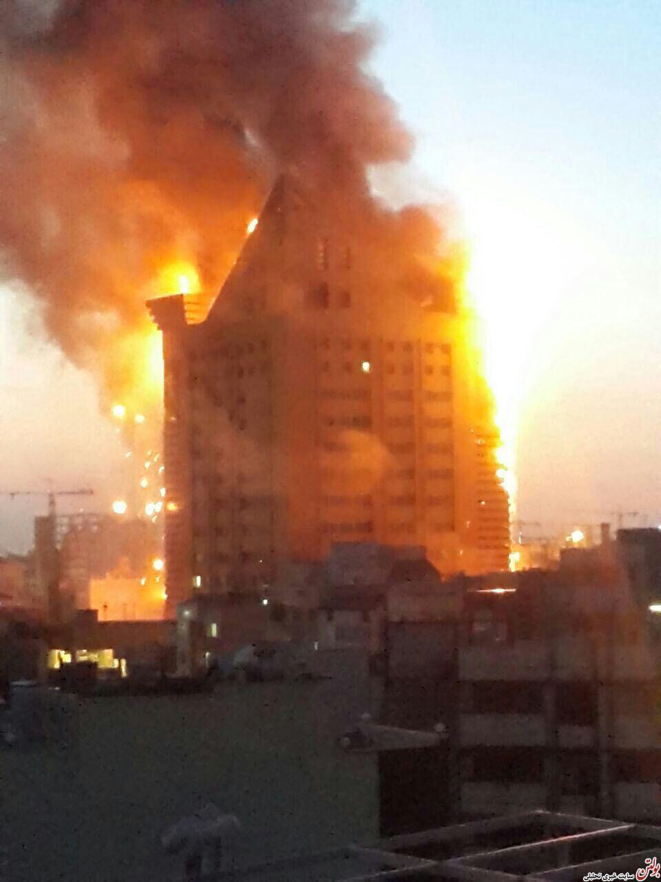 آتش سوزی در برج سلمان مشهد + تصاویر
