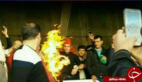 پرچم پرسپولیس را در تبریز آتش زدند+ عکس