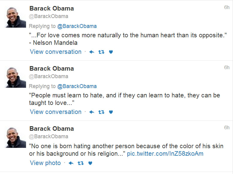 توییت اوباما در واکنش به خشونت های شارلوتسویل
