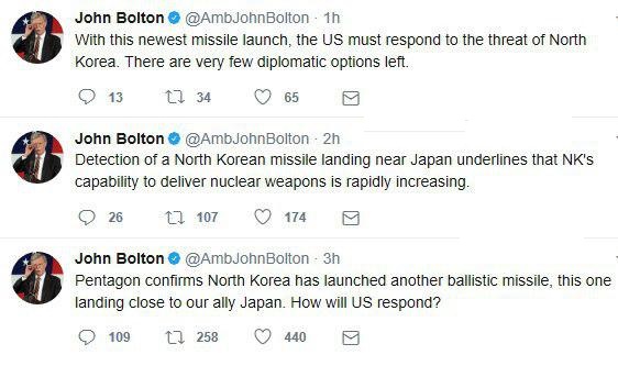 جان بولتون خواستار جنگ با کره شمالی شد