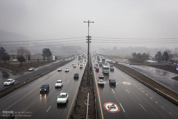 ترافیک، بارش باران و مه‌گرفتگی درجاده‌های شمال