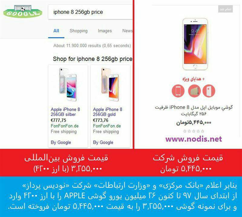 واردات گوشی موبایل به دلار 4200 و فروش آن با دلار آزاد
