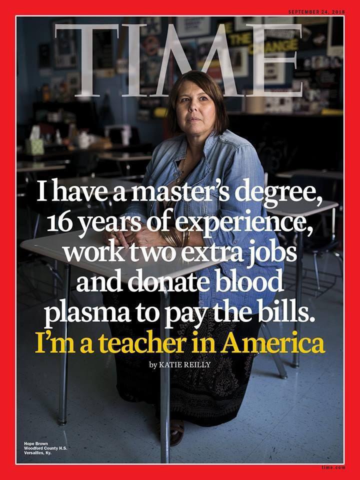 انعکاس وضعیت دشوار معلمان آمریکایی روی مجله تایم