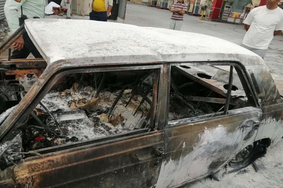 آتش سوزی خودرو حامل قاچاق سوخت در کرمان مهار شد