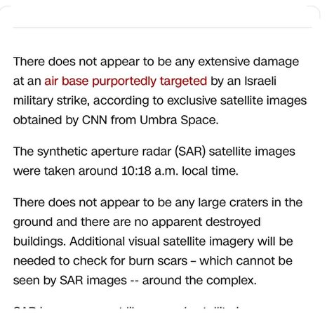 طبق تصاویر ماهواره‌ای اتفاق خاصی برای پایگاه هوایی اصفهان رخ نداده است 
