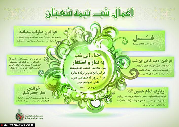اینفوگرافی «اعمال شب نیمۀ شعبان» اینفوگرافی «اعمال شب نیمۀ شعبان»