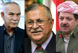 دیدار مسعود بارزانی و انوشیروان مصطفی امین با جلال طالبانی