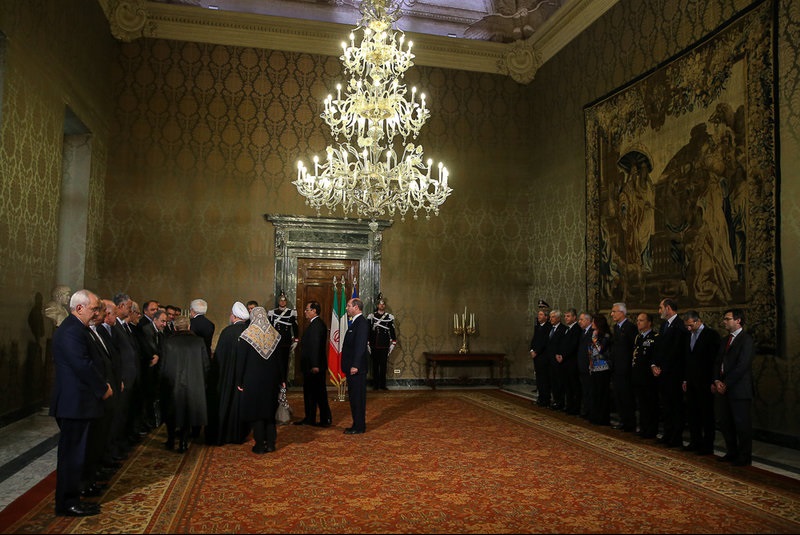 فرش قرمز دولت ایتالیا برای روحانی