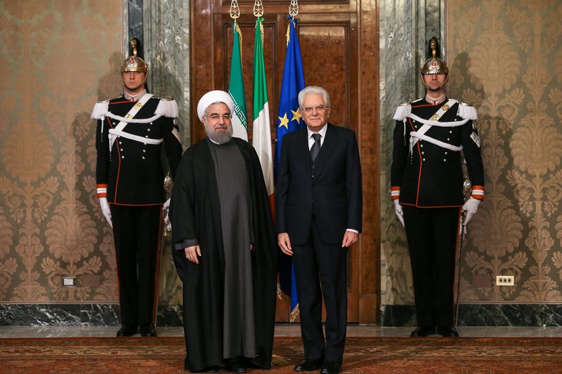 فرش قرمز دولت ایتالیا برای روحانی