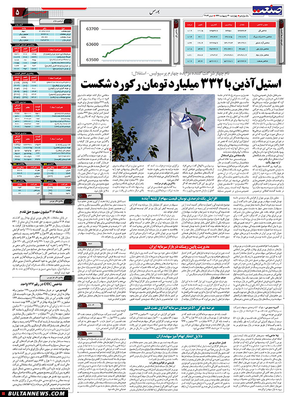 صفحه بورس روزنامه‌های 30 اردیبهشت