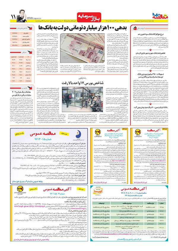 صفحه بورس روزنامه‌های 10خرداد