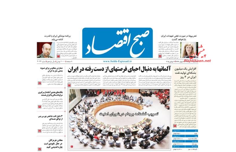 تصاویر صفحه نخست روزنامه‌های اقتصادی 30تیر