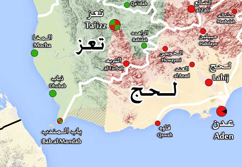 درگیریهای باب المندب +نقشه