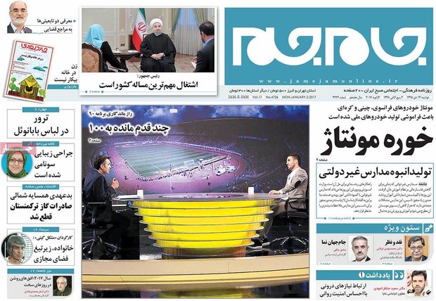 صفحه نخست روزنامه‌های ۱۳ دی ۹۵