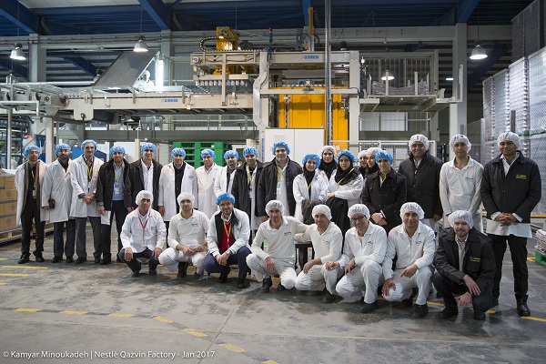 بازدید هیأت 14 نفره دانشگاه تهران از کارخانه نستله در قزوین