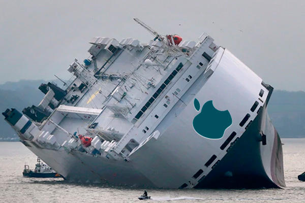 کشتی اپل یکبار دیگر در حال به گل نشستن است!