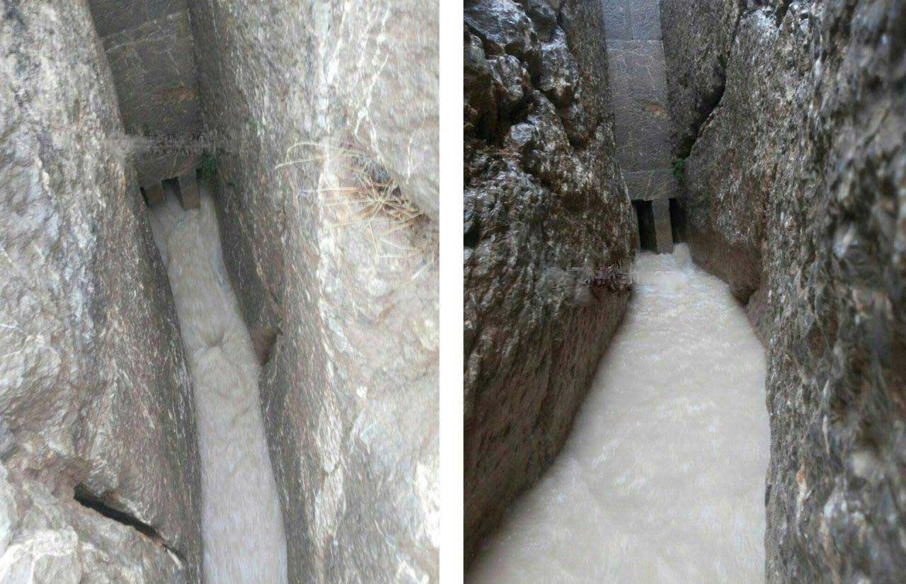 سیلاب در کانال‌های زیرزمینی تخت‌جمشید