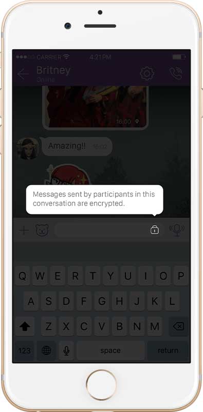 پیام‌ رسانی و برقراری تماس در وایبر دوطرفه رمزنگاری می شود