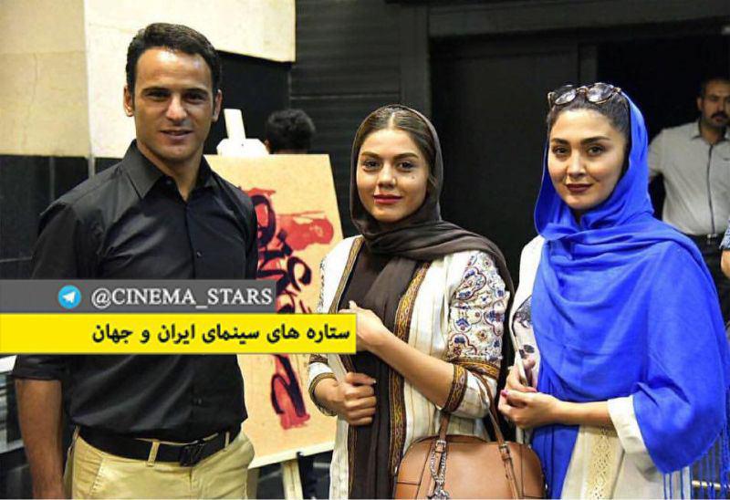مریم معصومی و آزاده زارعی در کنار آرش برهانی فوتبالیست