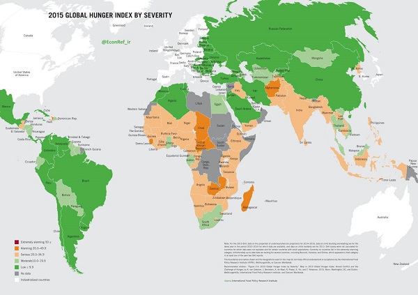 تازه ترین وضعیت شاخص جهانی گرسنگی