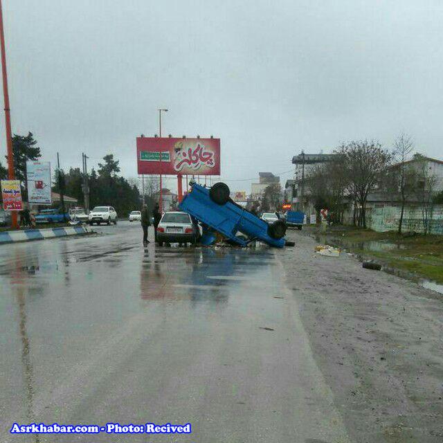 عکس/ انحراف و واژگونی نیسان