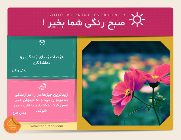 صبحت بخیر و رنگی/ زندگی پر از جزئیات خوشحال کننده اس