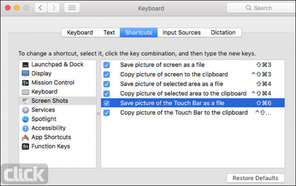 چگونه از Touch Bar در مک بوک پرو اپل اسکرین شات بگیریم؟