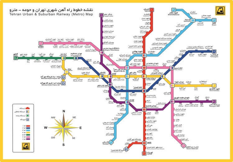 نقشه جدید متروی تهران در سال 96