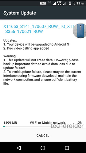 آپدیت Moto M موتورولا