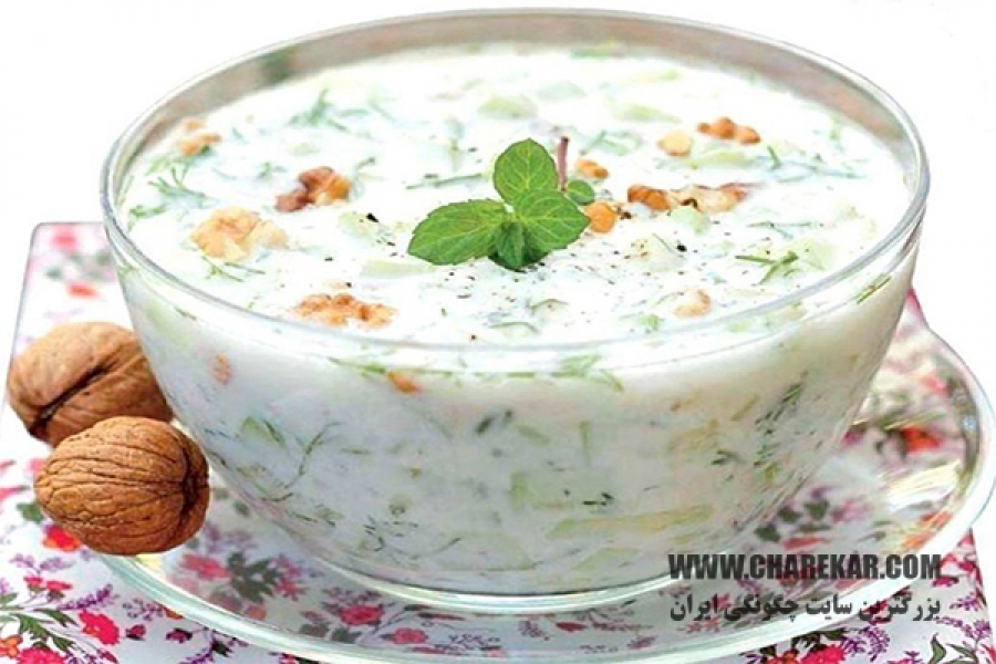 طرز تهیه آب دوغ خیار