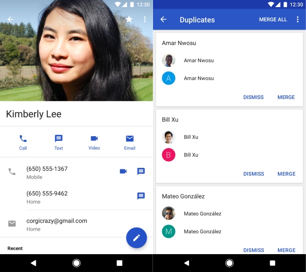 به روز رسانی نسخه اندروید Google Contacts