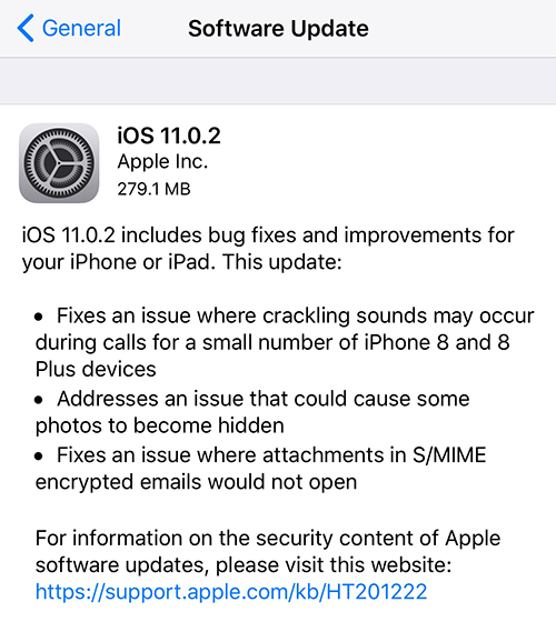 iOS 11.0.2 منتشر شد