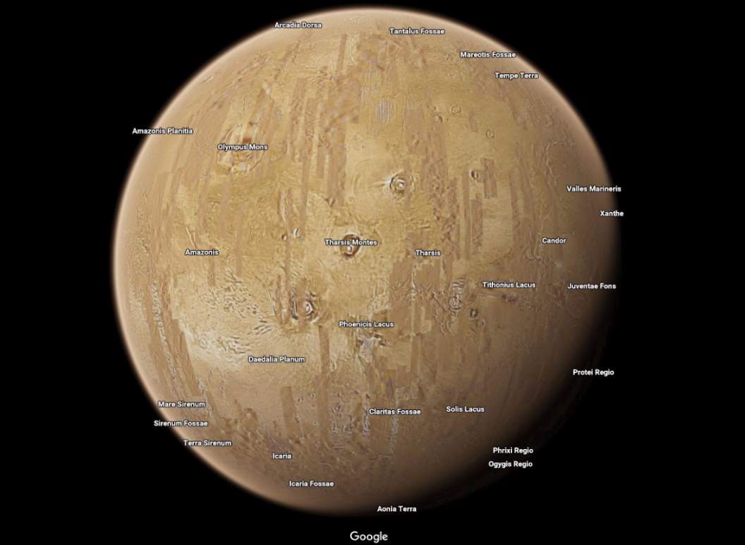 سیارات و قمرها در گوگل مپ