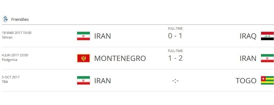 فیفا دیدار ایران - توگو را حذف کرد + عکس