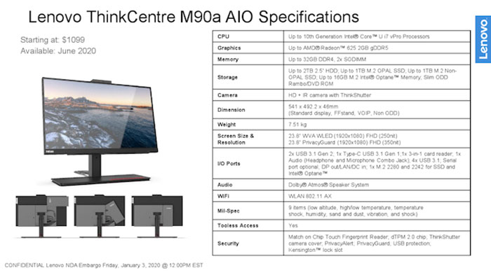 لنوو از کامپیوتر رومیزی ThinkCentre M90a رونمایی کرد لنوو از کامپیوتر رومیزی ThinkCentre M90a رونمایی کرد
