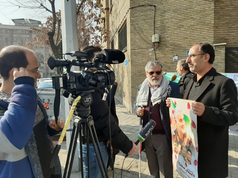 تجمع جانبازان و ایثارگران در اعتراض به ترور سردار سلیمانی