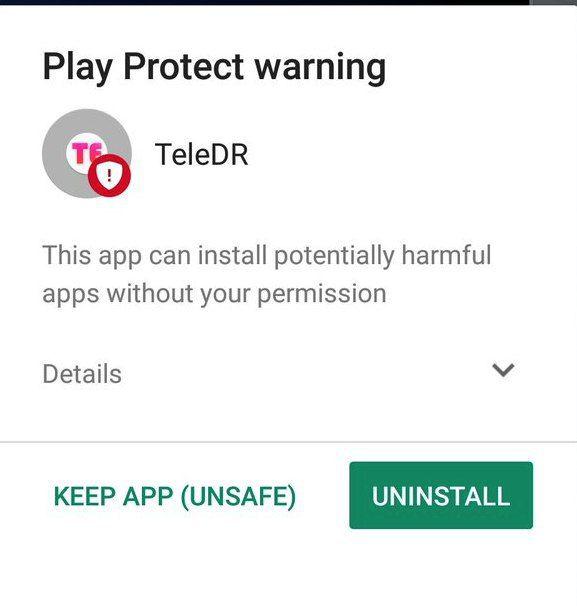 هشدار گوگل در رابطه با  نصب اپ های فیلترشکن با عنوان تلگرام دی آر