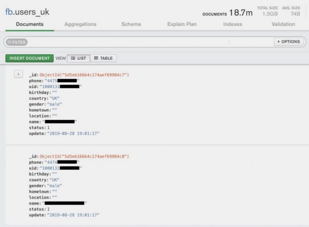 شماره تلفن 419 میلیون کاربر فیس بوک به صورت عمومی لو رفت شماره تلفن 419 میلیون کاربر فیس بوک به صورت عمومی لو رفت