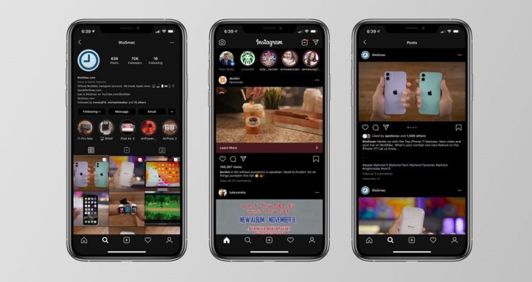 دارک مود اینستاگرام در اختیار کاربران iOS 13 قرار گرفت