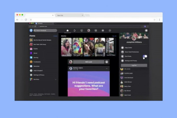 اضافه شدن دارک مود به نسخه بتای وب سایت فیسبوک