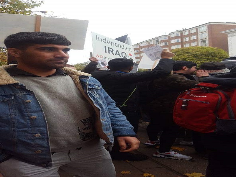 تجمع کردهای عراق در تظاهرات اعتراضی مقابل سفارت ایران در لندن+ تصاویر