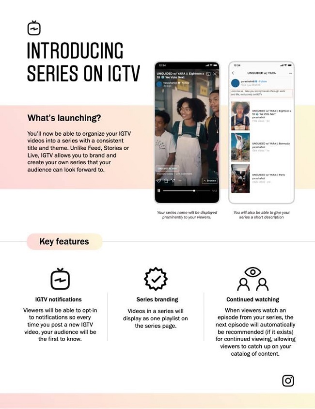 ابزار Series به پلتفرم IGTV اینستاگرام اضافه شد