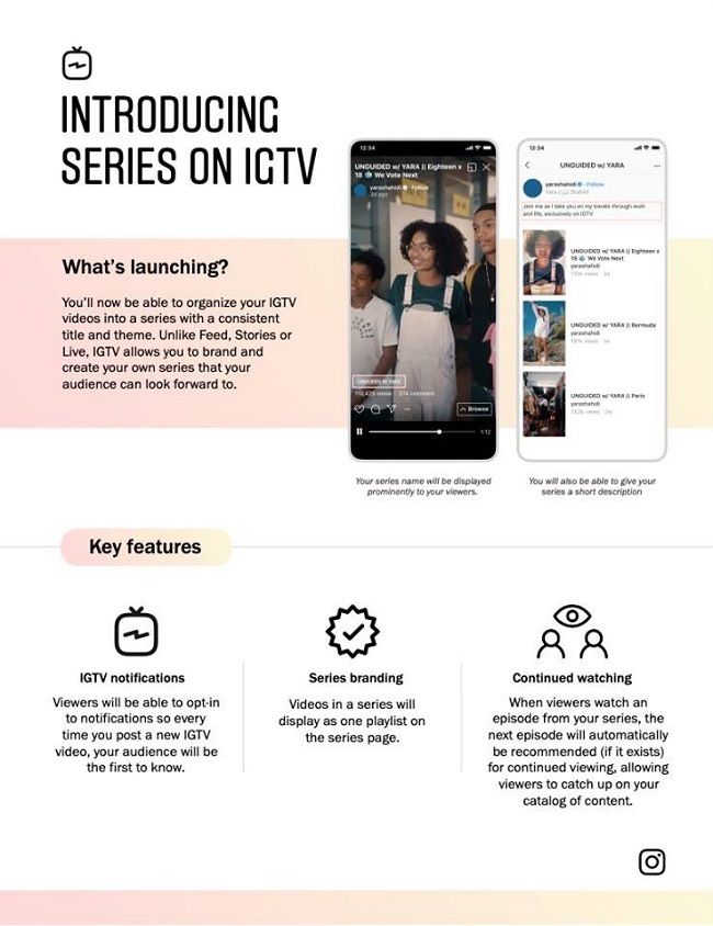 ابزار Series به پلتفرم IGTV اینستاگرام اضافه شد ابزار Series به پلتفرم IGTV اینستاگرام اضافه شد
