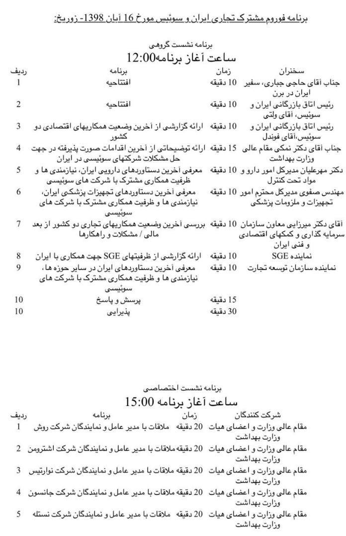 مخفی ماندن سفر مدیران وزارت بهداشت به زوریخ