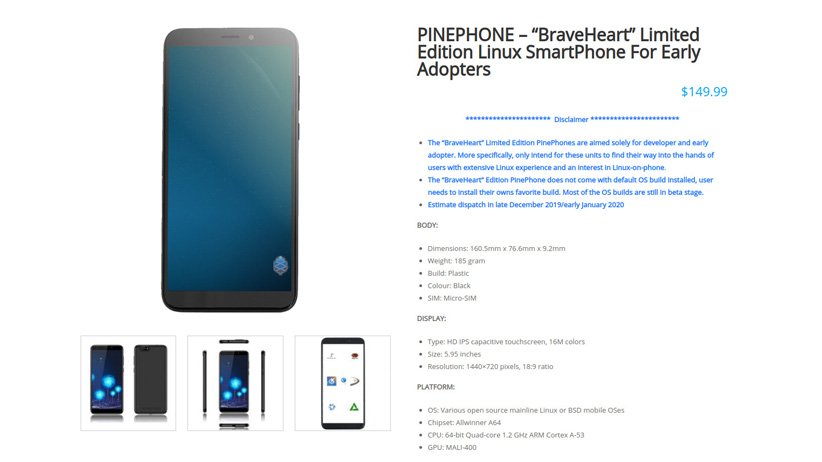 گوشی ارزان‌قیمت PinePhone با سیستم عامل لینوکس معرفی شد