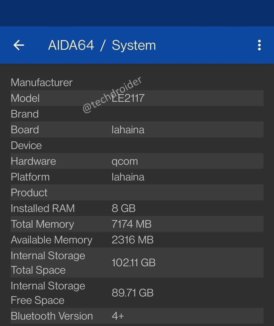 برخی از مشخصات OnePlus 9 با انجام تست AIDA64 تایید شد