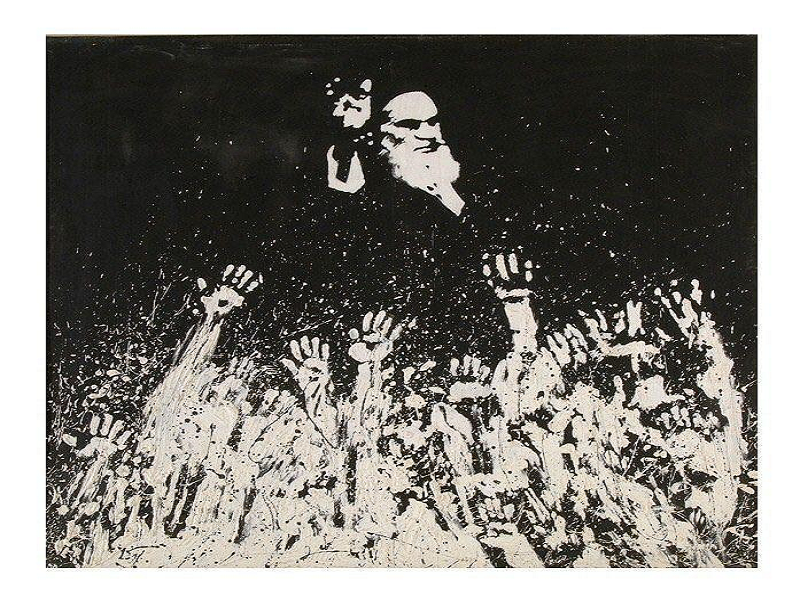 سیاهپوستانی در نقاشی عروج امام(ره) + تصاویر